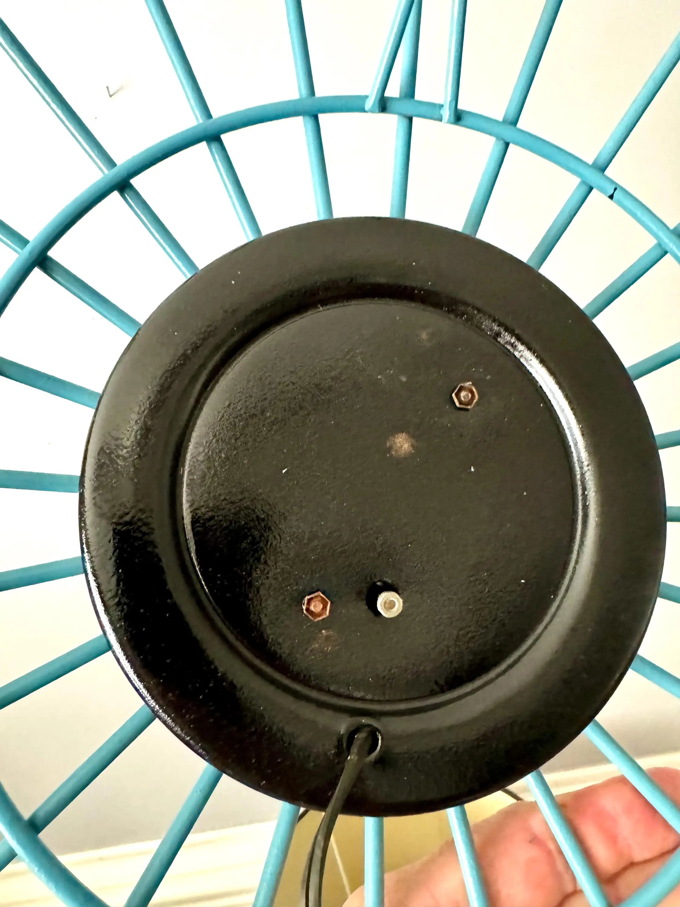 Vintage Sessions Starburst Wall Clock | Painted Sunburst Atomic Clock | Mid Century Modern Wall Clock | Blue and Black MCM Wall Clock