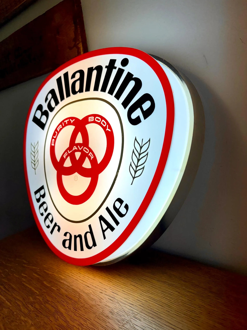 Vintage Ballantine Beer Advertisement Sign | Bar Lighted Sign | Large Ballantine Beer Lighted Sign | Falstaf Brewing Company Sign