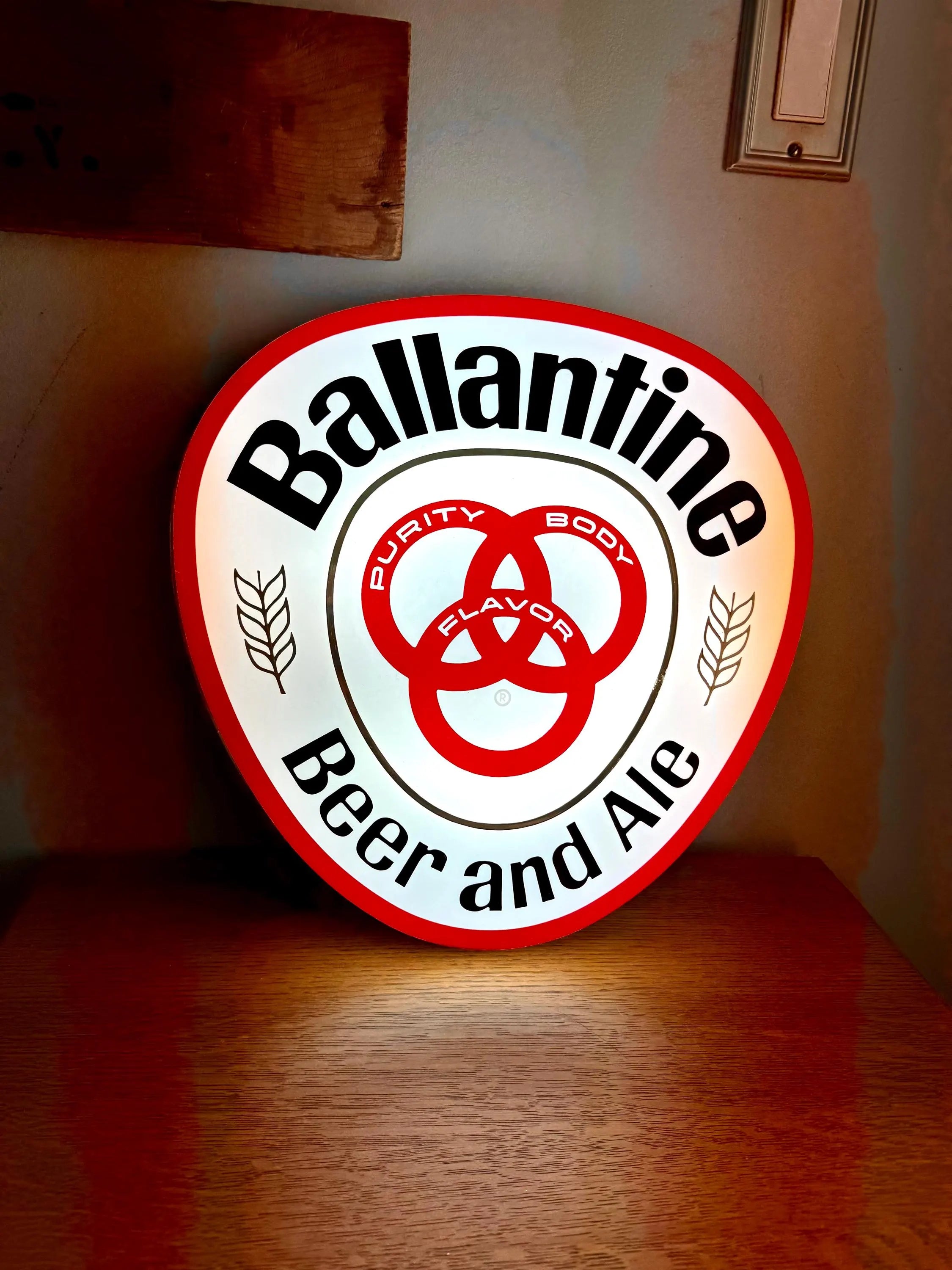 Vintage Ballantine Beer Advertisement Sign | Bar Lighted Sign | Large Ballantine Beer Lighted Sign | Falstaf Brewing Company Sign