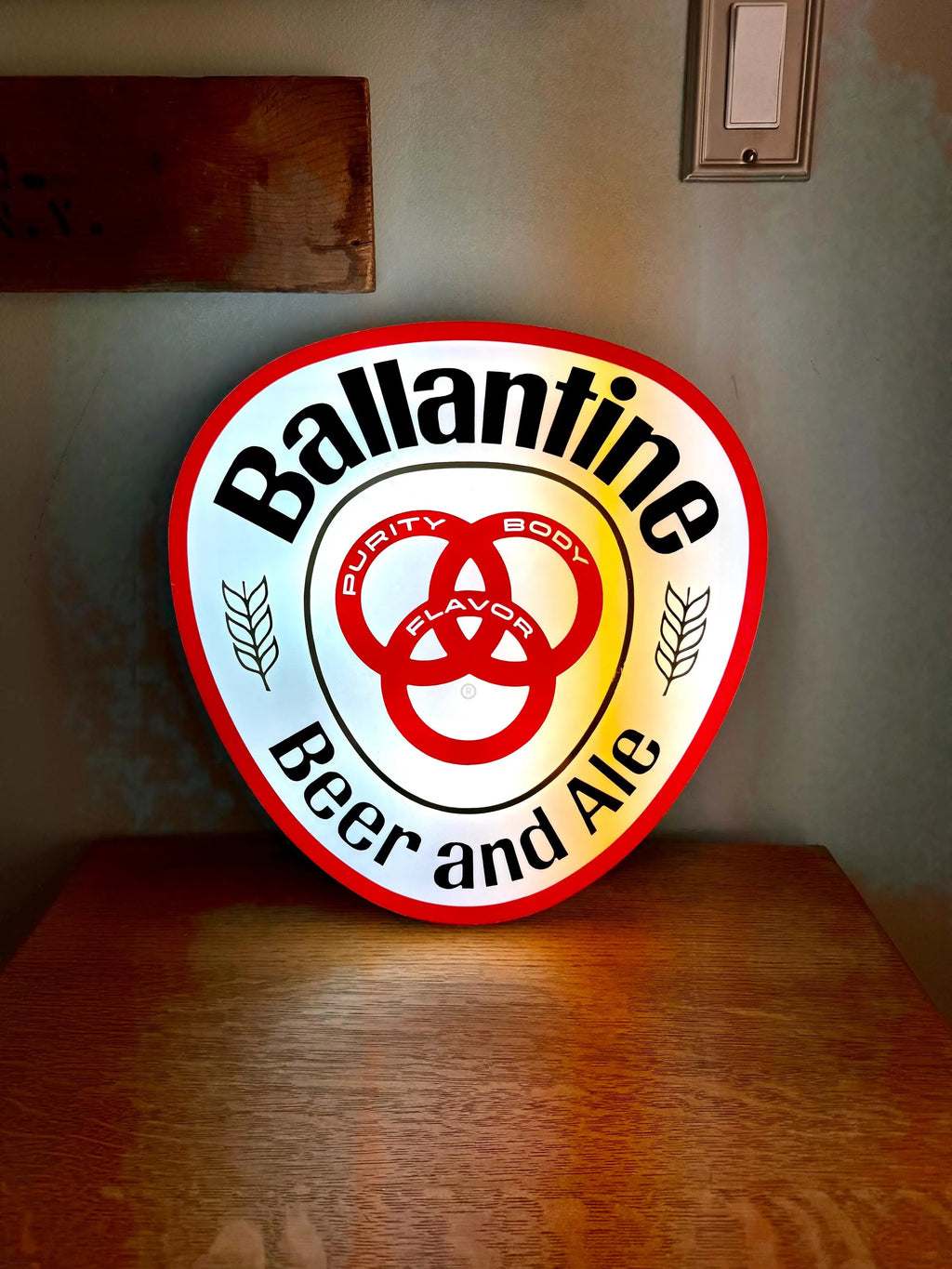 Vintage Ballantine Beer Advertisement Sign | Bar Lighted Sign | Large Ballantine Beer Lighted Sign | Falstaf Brewing Company Sign