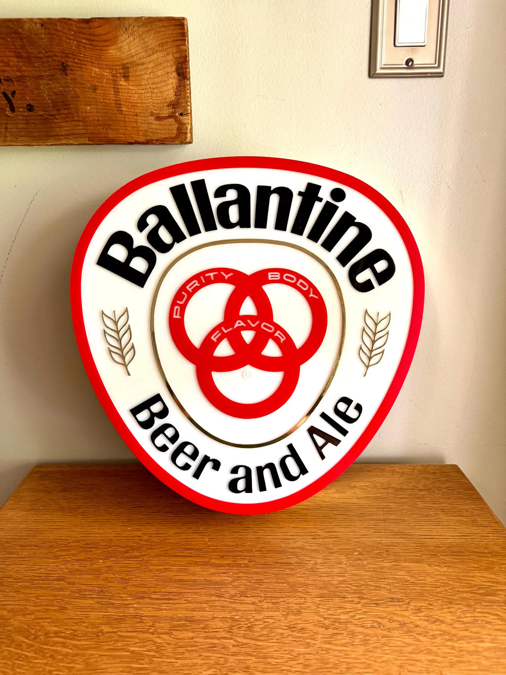 Vintage Ballantine Beer Advertisement Sign | Bar Lighted Sign | Large Ballantine Beer Lighted Sign | Falstaf Brewing Company Sign