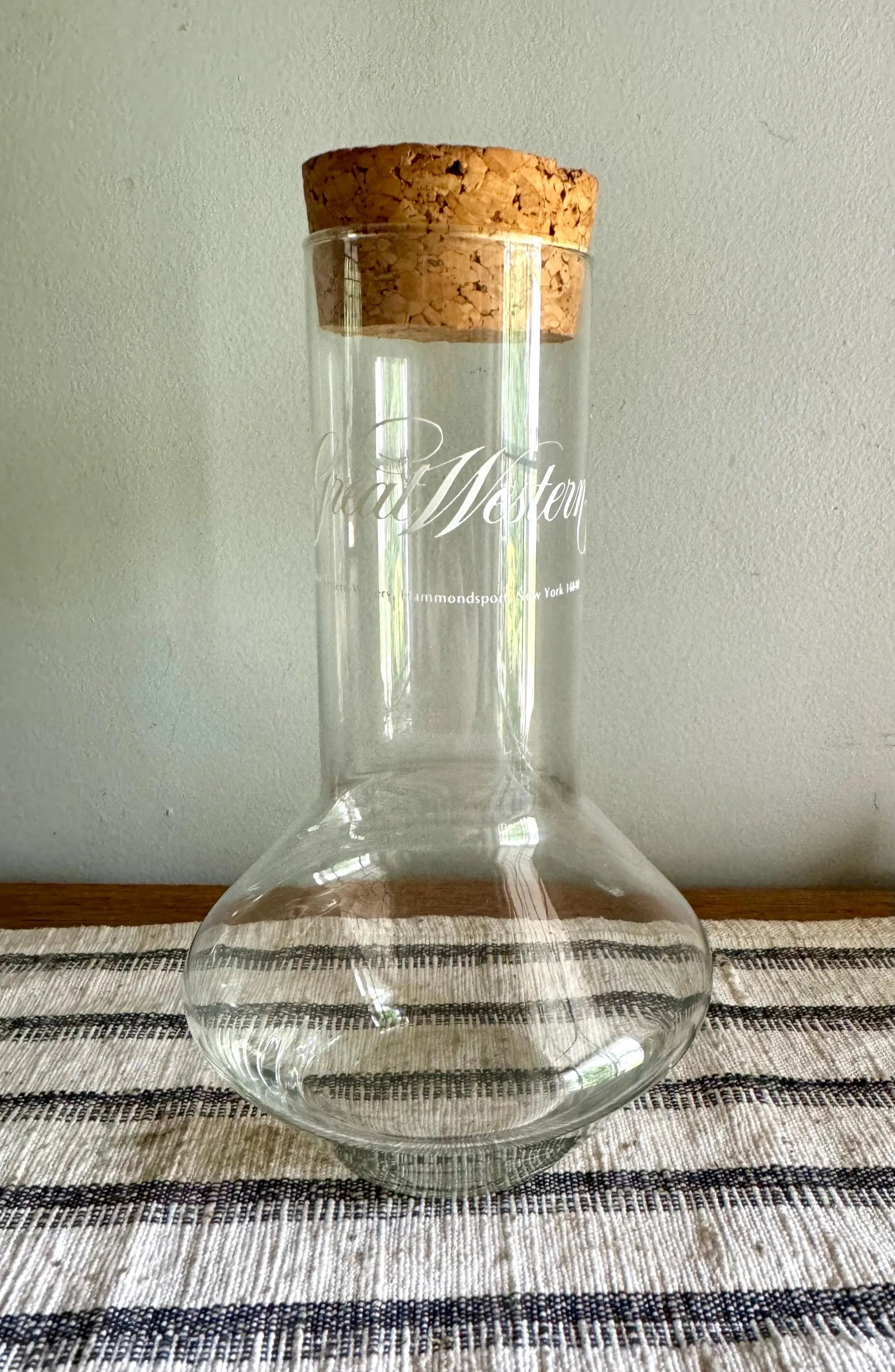 Vintage Great Western Winery Decanter | Great Western Winery Libbey Glass Decanter | Corked Glass Carafe | Hammondsport NY Winery Decanter