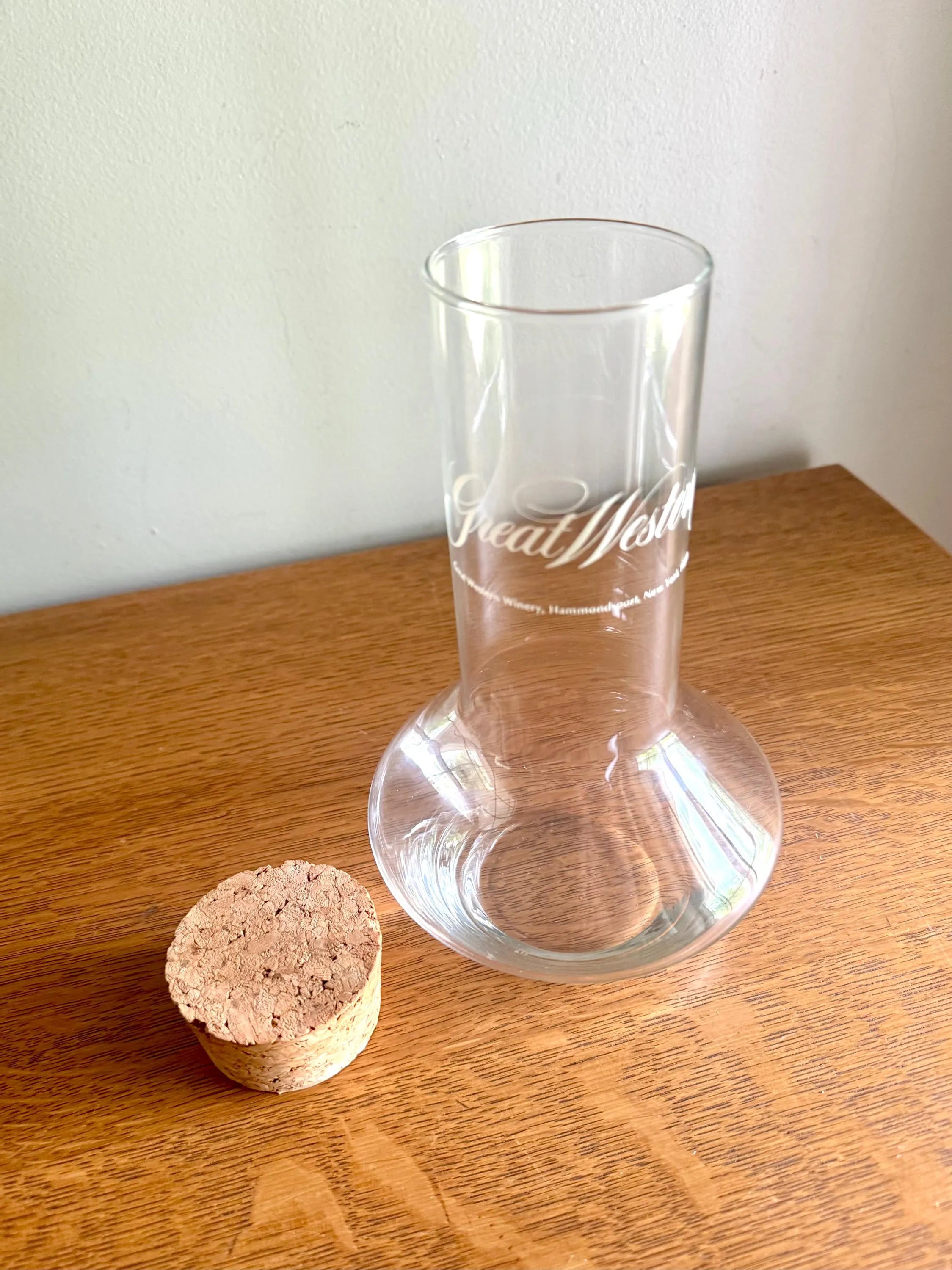 Vintage Great Western Winery Decanter | Great Western Winery Libbey Glass Decanter | Corked Glass Carafe | Hammondsport NY Winery Decanter