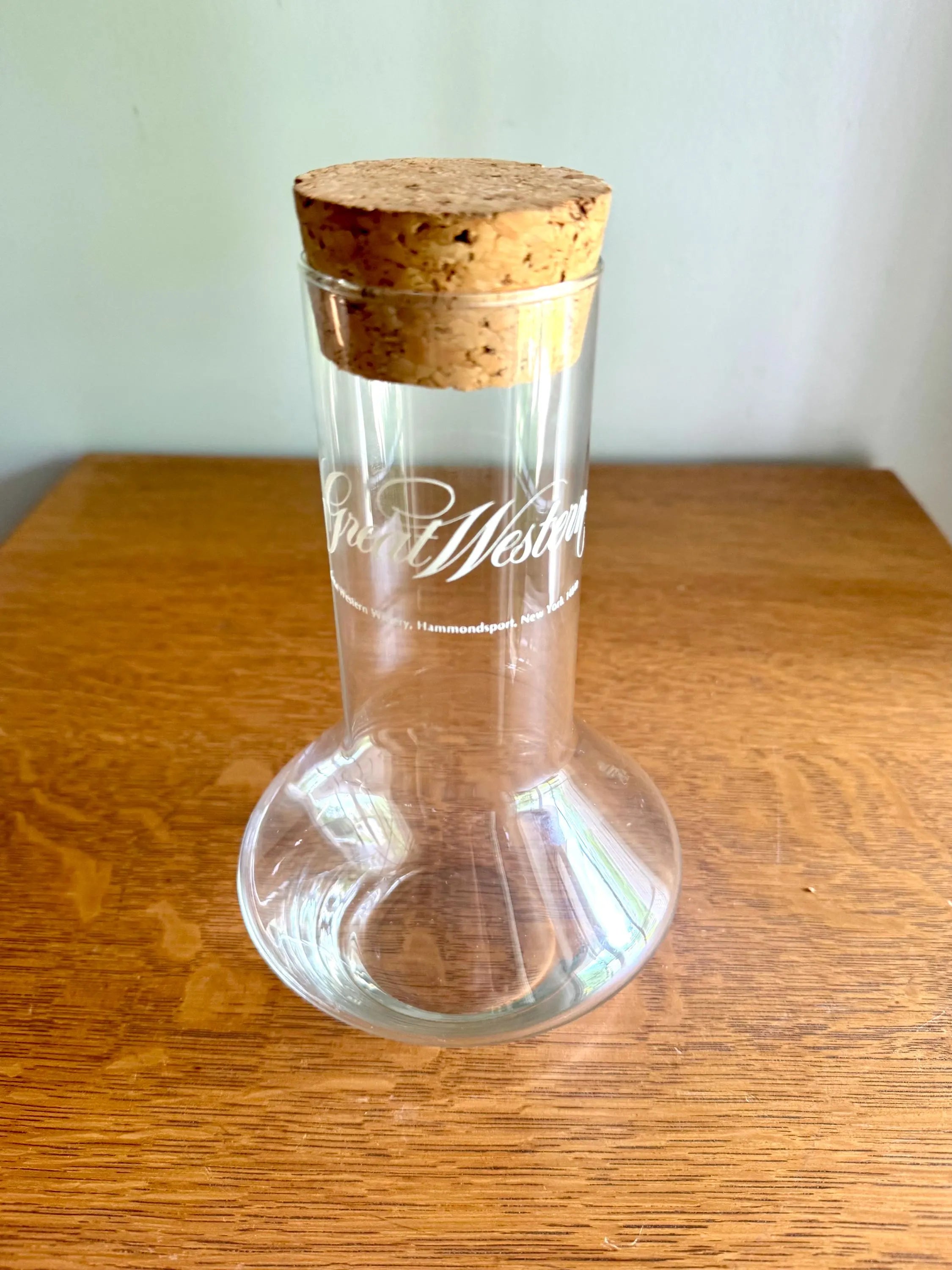 Vintage Great Western Winery Decanter | Great Western Winery Libbey Glass Decanter | Corked Glass Carafe | Hammondsport NY Winery Decanter