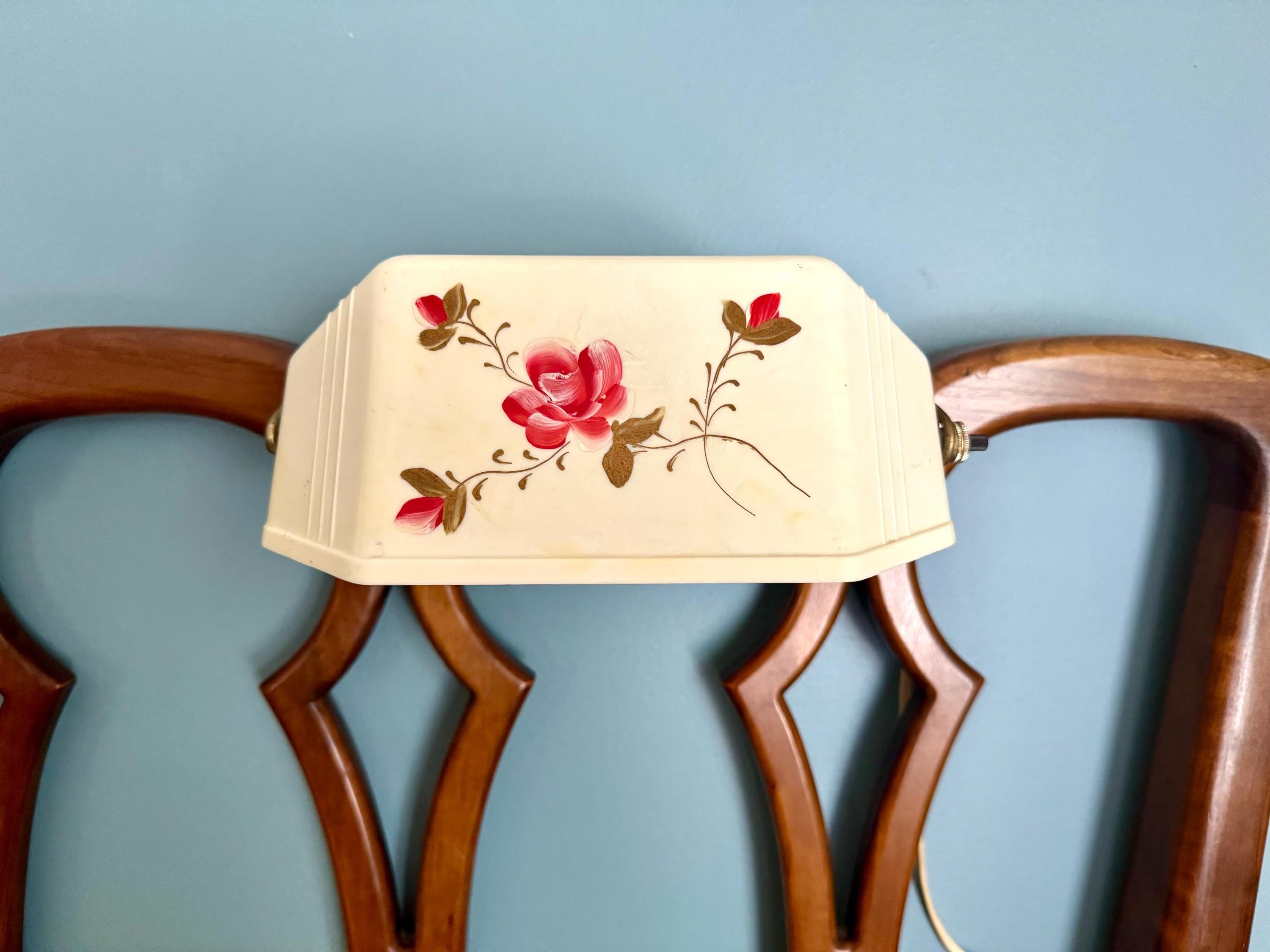 Vintage Mid Century Headboard Lamp | Floral Print Clip On Lamp | Bed Reading Lamp | Reading Lamp | Floral Headboard Reading Lamp