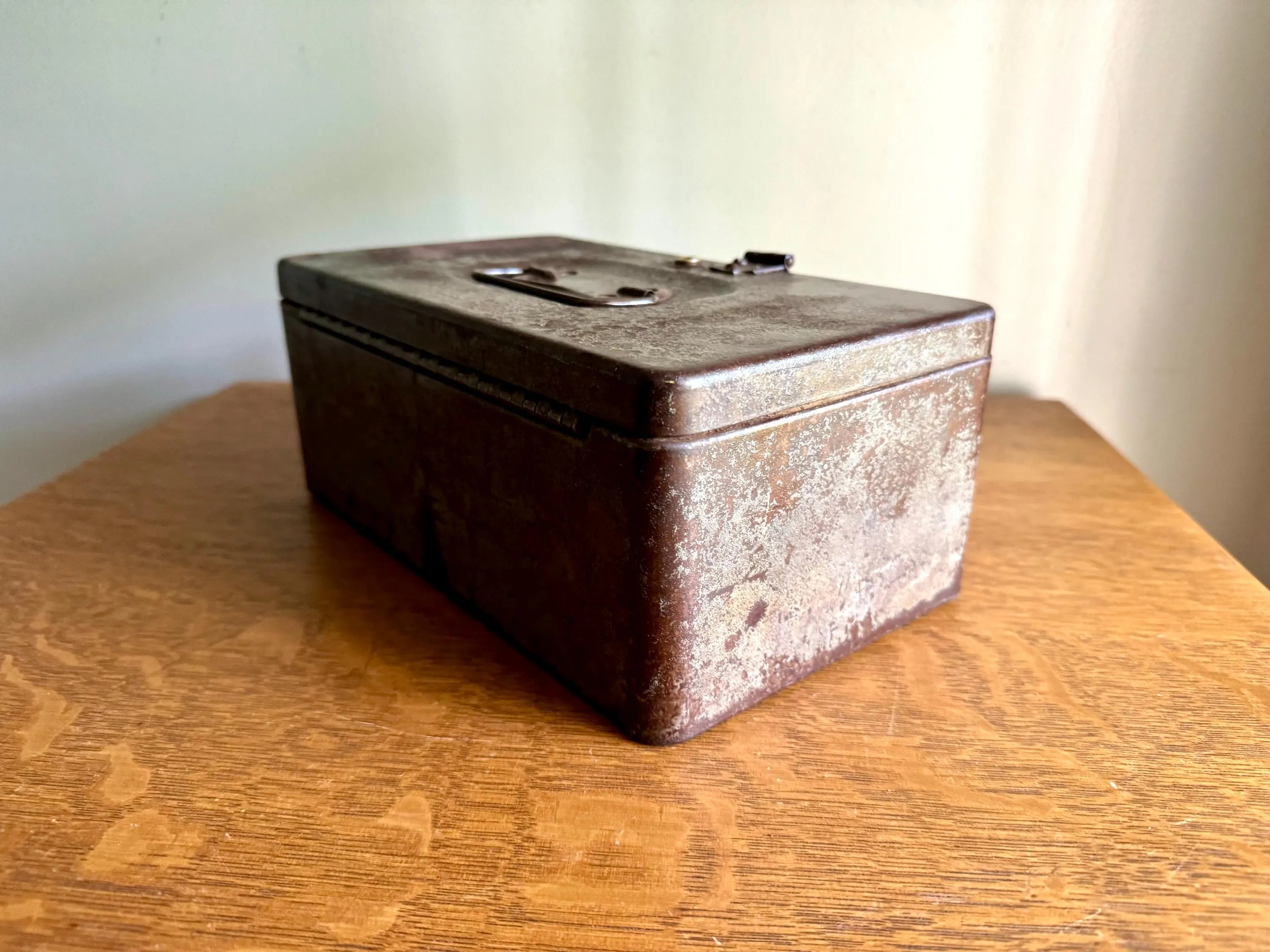 Vintage Rustic Cash/Money Box | Rustic Metal Strong Box | Distressed Metal Box | Stash Box | Heavy Duty Box | Cosmetic Box | Utility Box