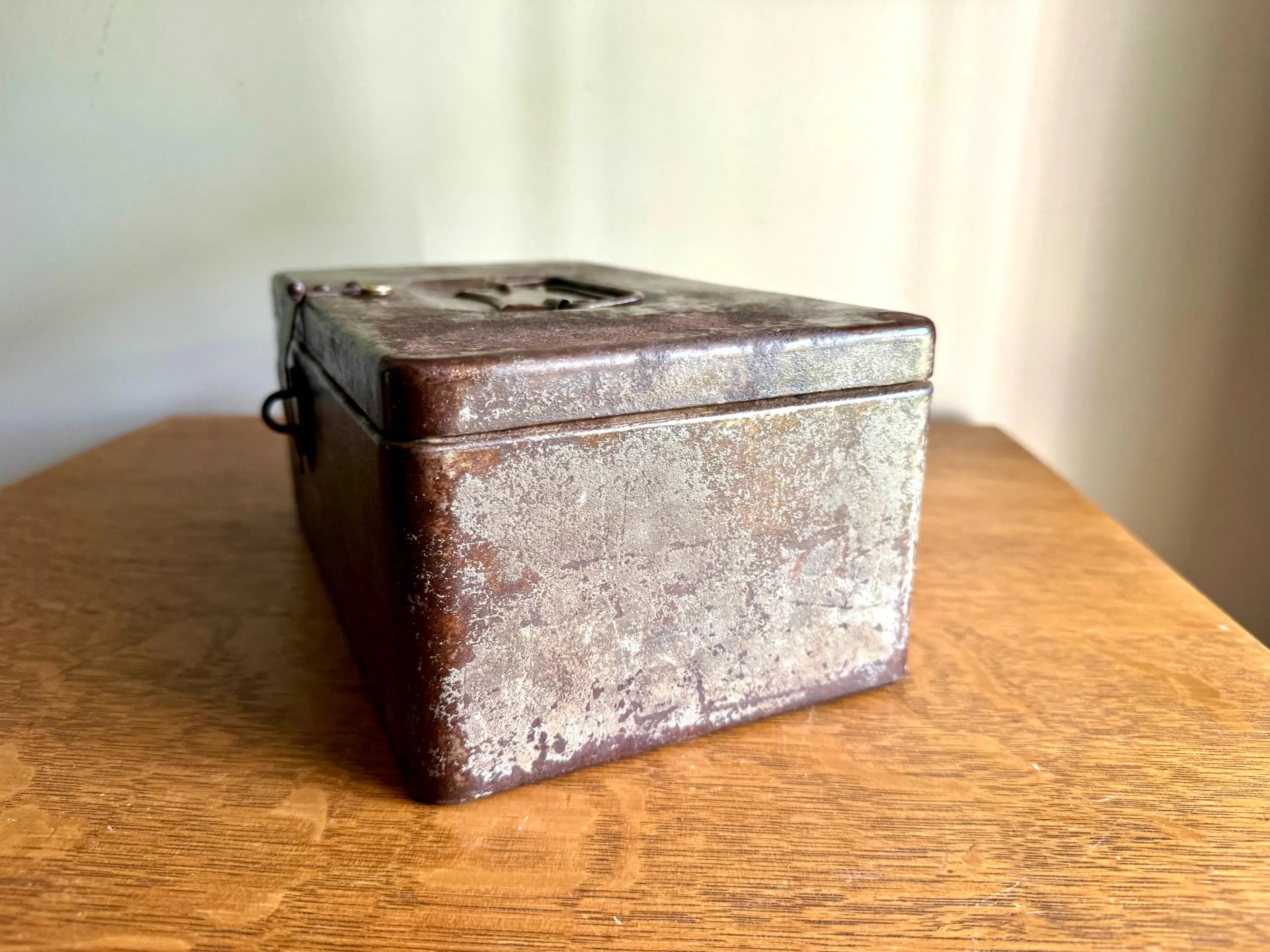 Vintage Rustic Cash/Money Box | Rustic Metal Strong Box | Distressed Metal Box | Stash Box | Heavy Duty Box | Cosmetic Box | Utility Box