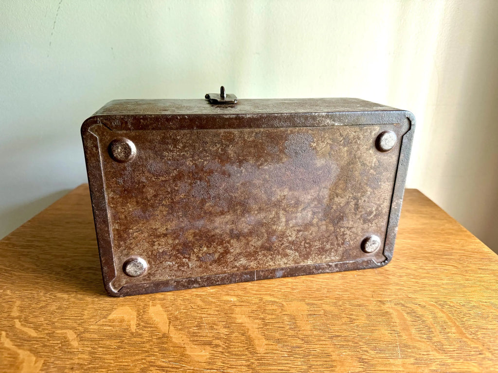 Vintage Rustic Cash/Money Box | Rustic Metal Strong Box | Distressed Metal Box | Stash Box | Heavy Duty Box | Cosmetic Box | Utility Box