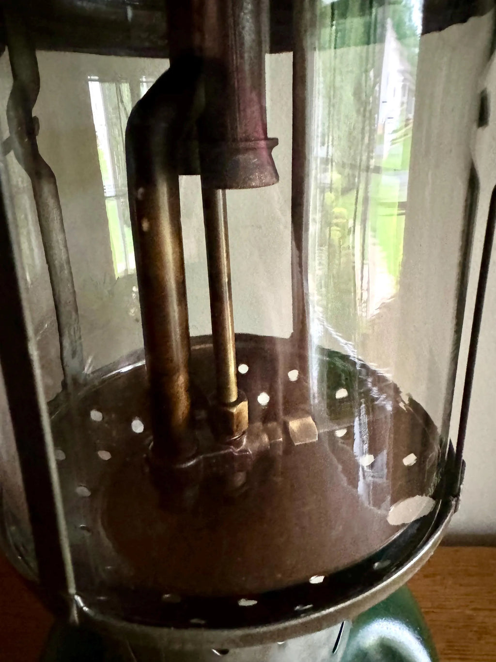 Vintage Distressed Coleman Model 228E Lantern | Coleman 1955 Coleman Lantern | Model 220F Coleman Lantern | Clear Glass Duel Mantel