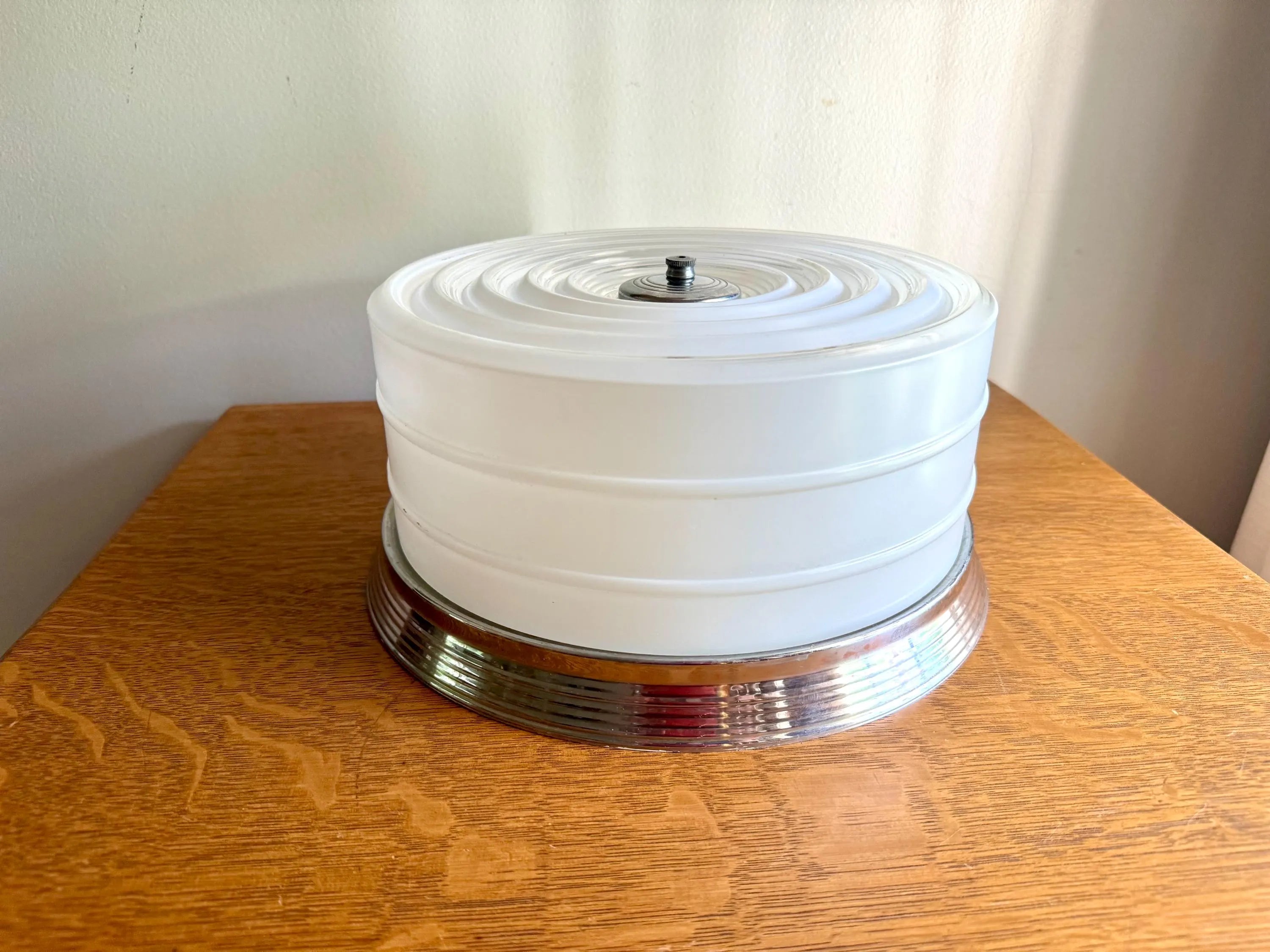 Vintage MOE Brothers Ceiling Light Glass Globe | MOE Ceiling Light Glass Shade | Art Deco Ceiling Light | Frosted & Clear Glass Light Shade