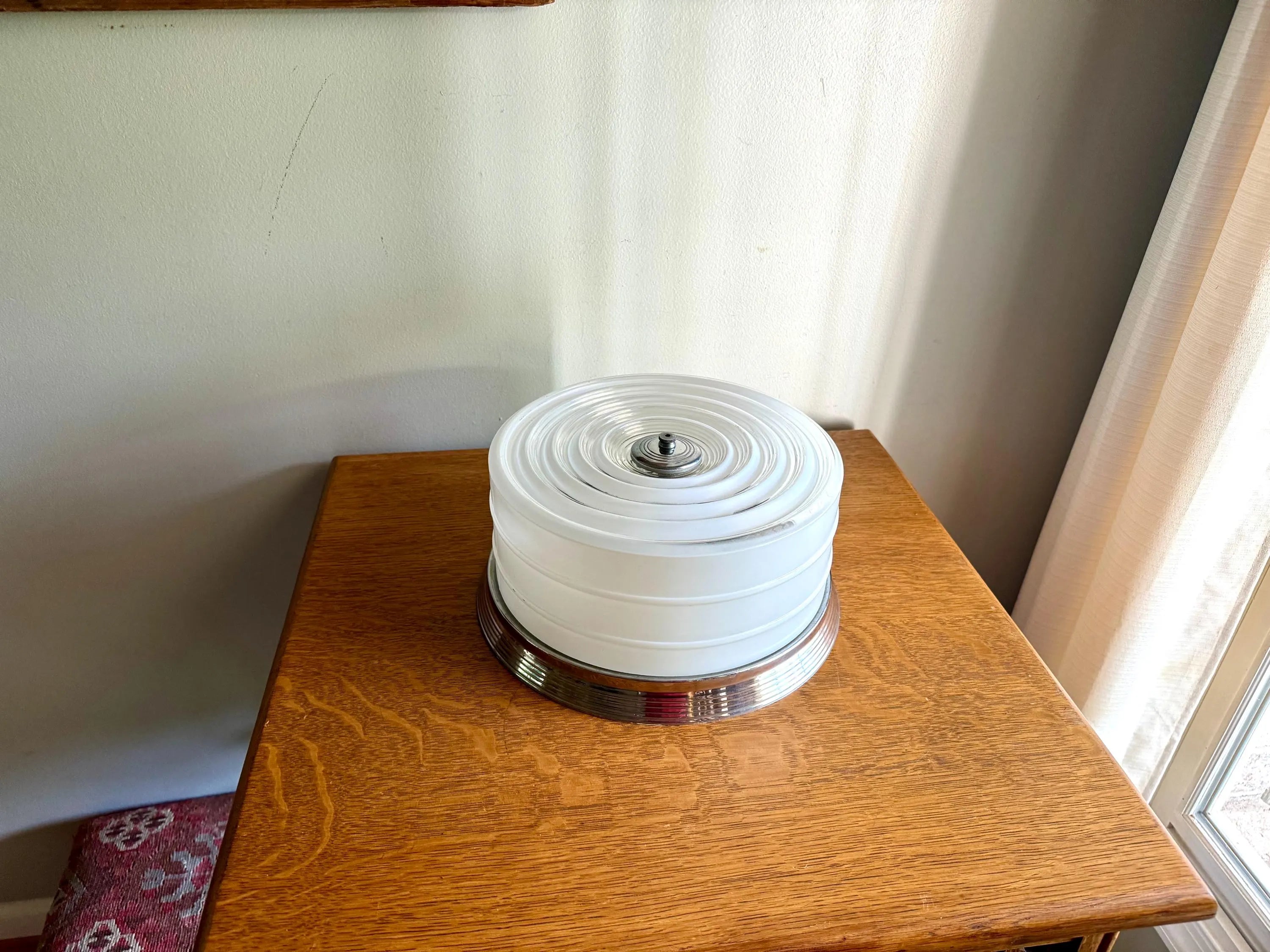 Vintage MOE Brothers Ceiling Light Glass Globe | MOE Ceiling Light Glass Shade | Art Deco Ceiling Light | Frosted & Clear Glass Light Shade