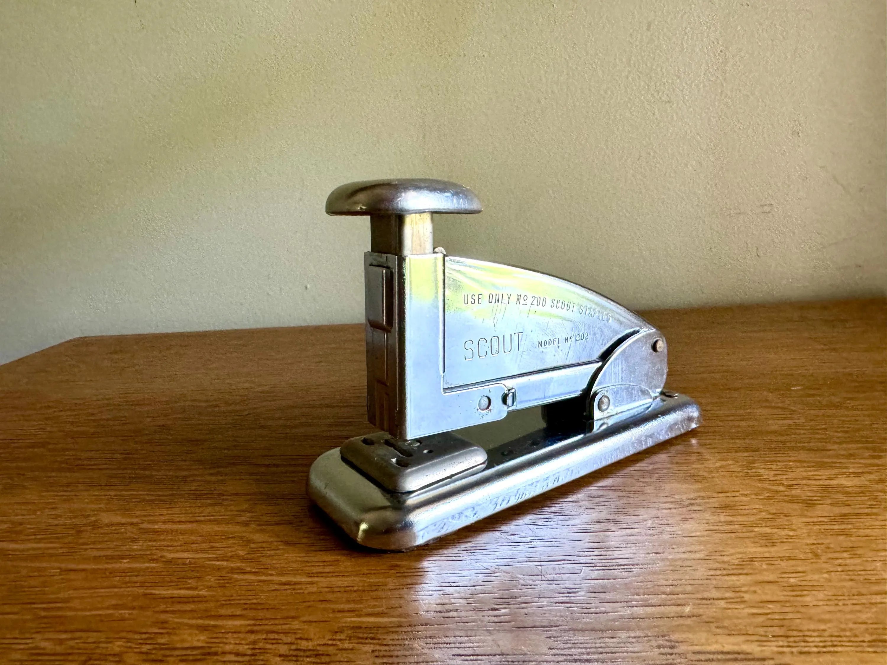 Vintage Small Scout Stapler | Ace Fastener Scout No.202 Stapler | Art Deco Desk Stapler | Working Ace Scout 202 Stapler | Vintage Desk Decor