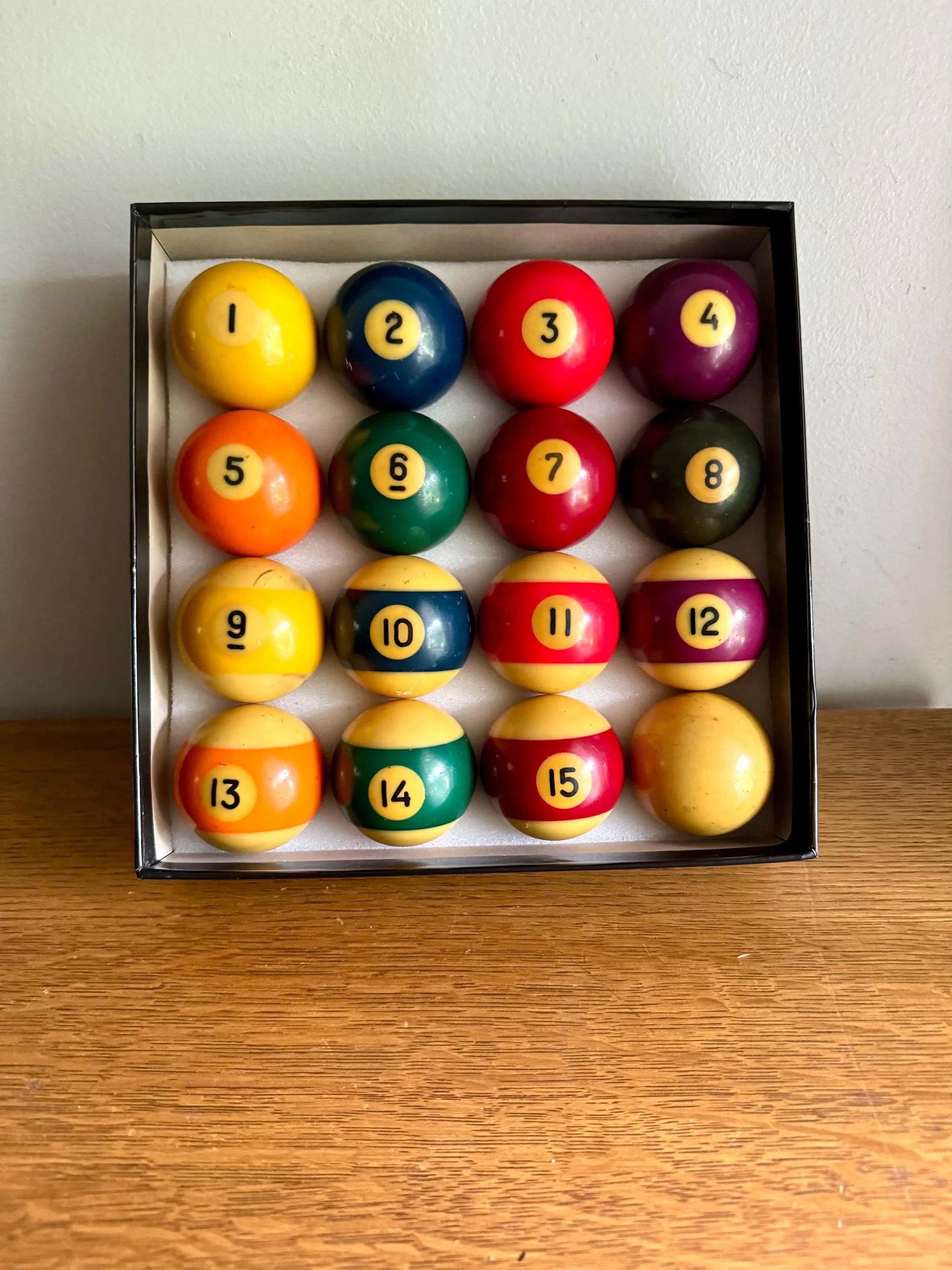 A Complete Set of Old Billiard Balls | Bakelite Pools Balls | Vintage Billiard Balls | Bakelite Billiard Balls