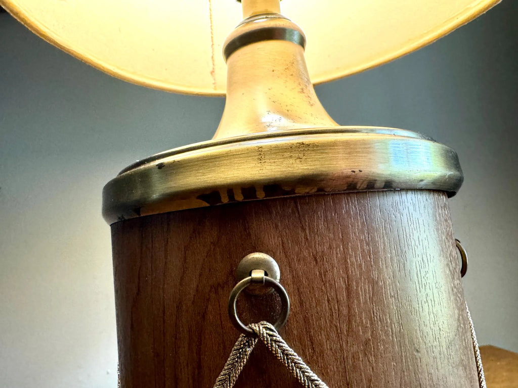 Vtg Drum Style Desk Lamp | Brass Federal Drum Style Lamp | Musical Drum Style Lamp | Small Drum Table Lamp
