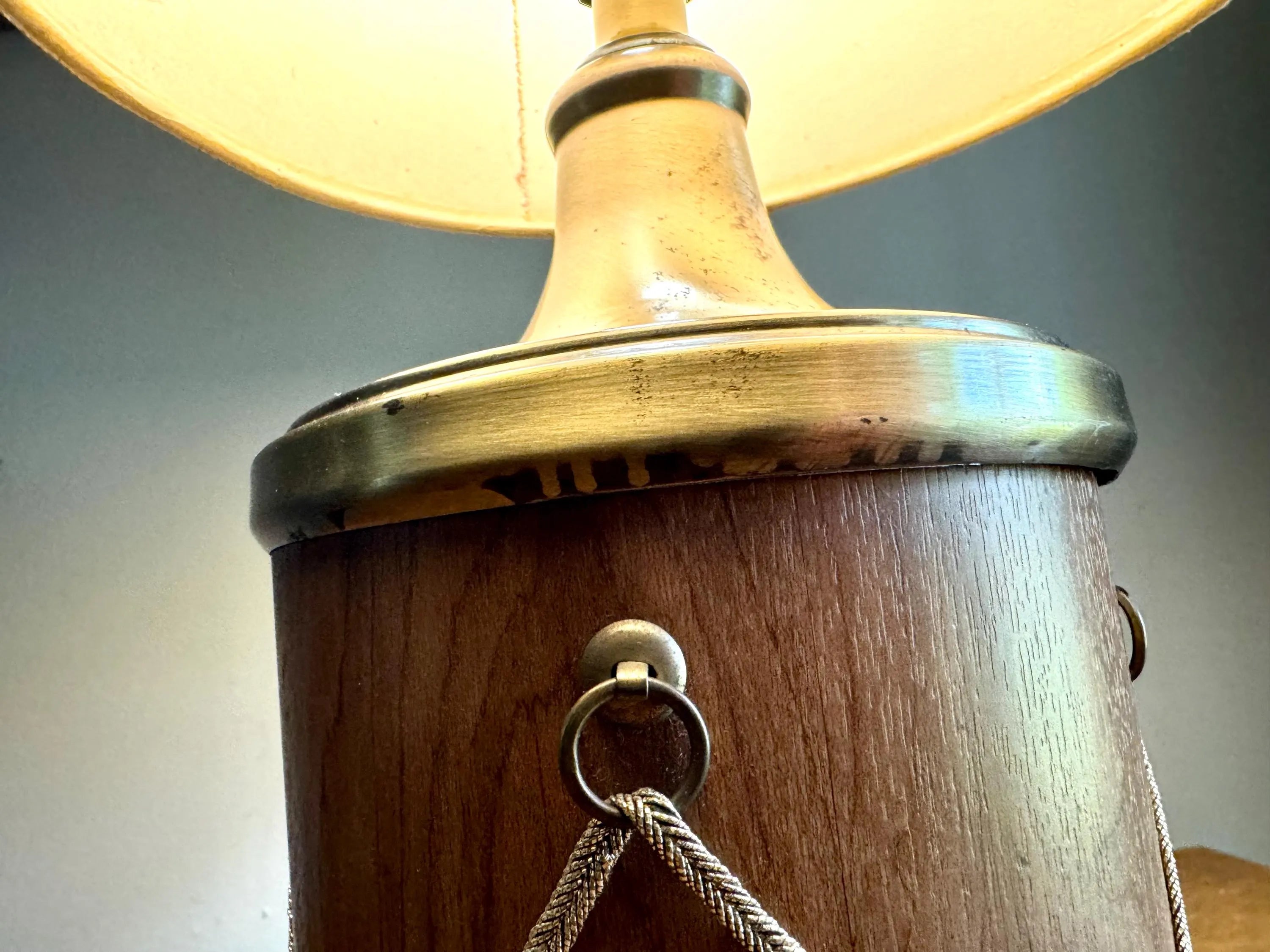 Vtg Drum Style Desk Lamp | Brass Federal Drum Style Lamp | Musical Drum Style Lamp | Small Drum Table Lamp