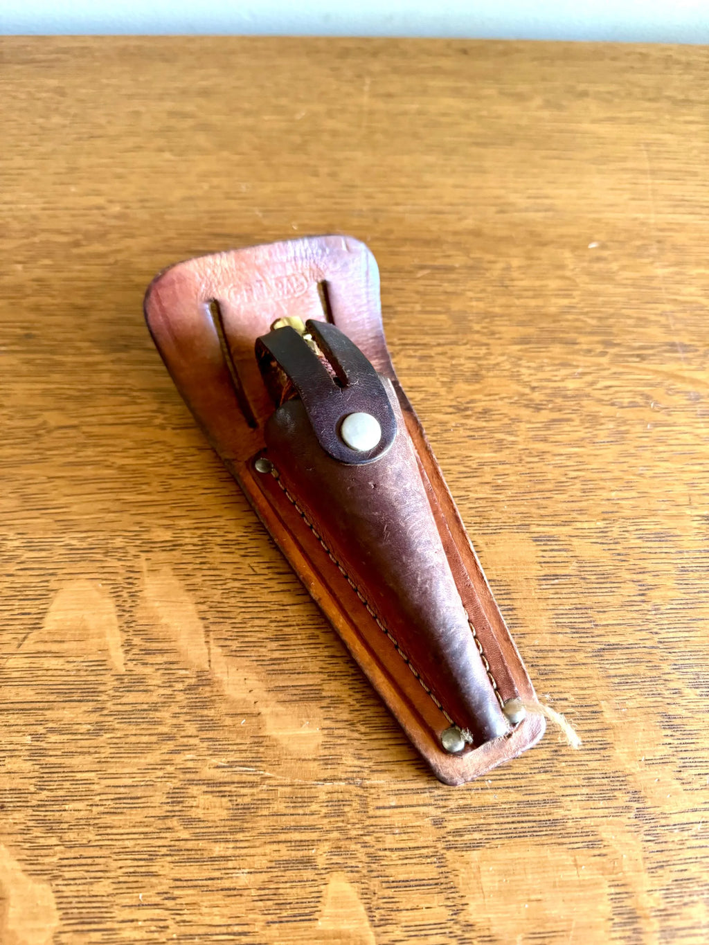 Vtg Brass Plumb Bob With Steel Tip | General Hardware No. 800 Plumb Bob | 16 oz. Brass Plumb Bob With Leather Belt Case