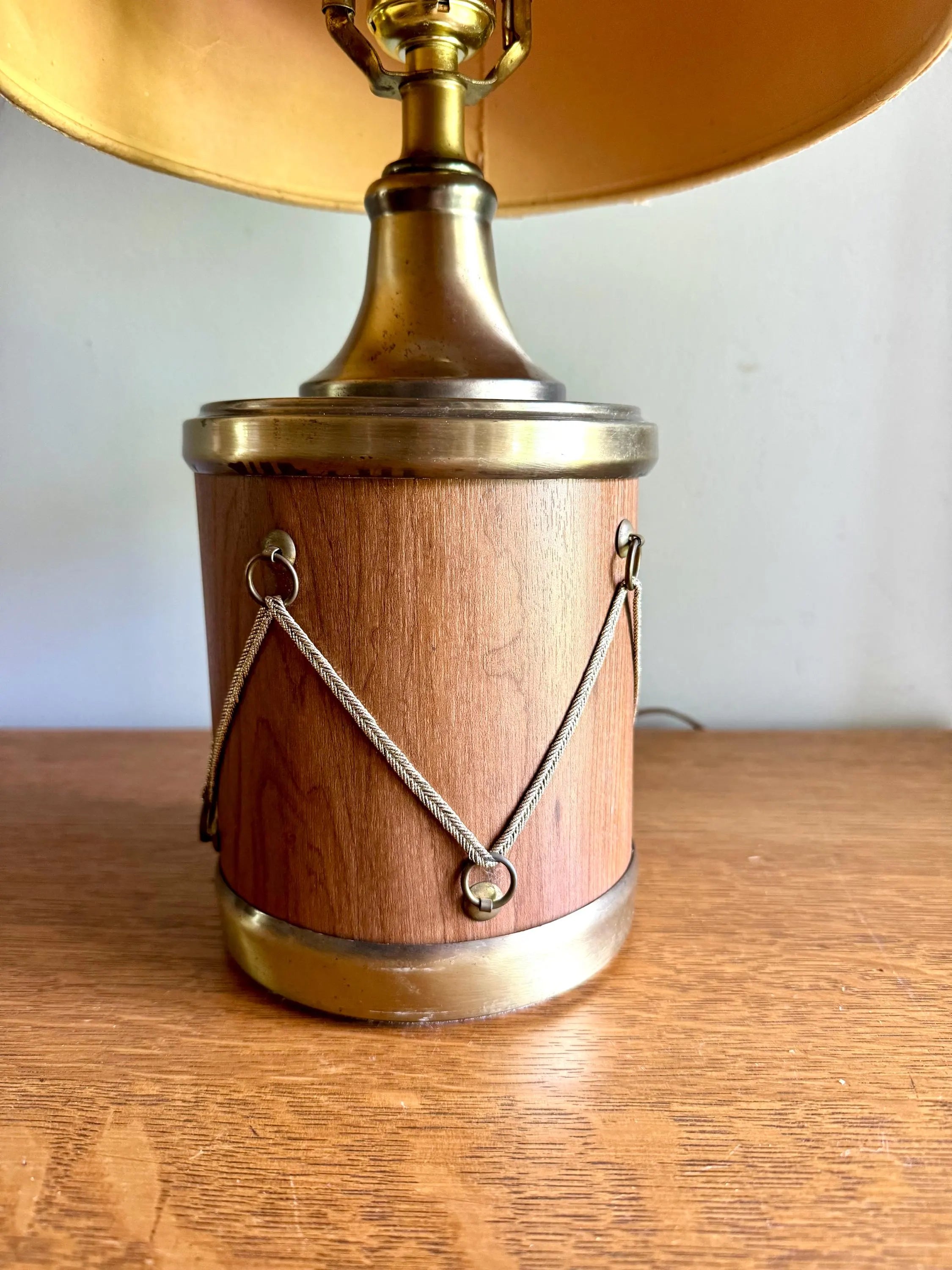Vtg Drum Style Desk Lamp | Brass Federal Drum Style Lamp | Musical Drum Style Lamp | Small Drum Table Lamp