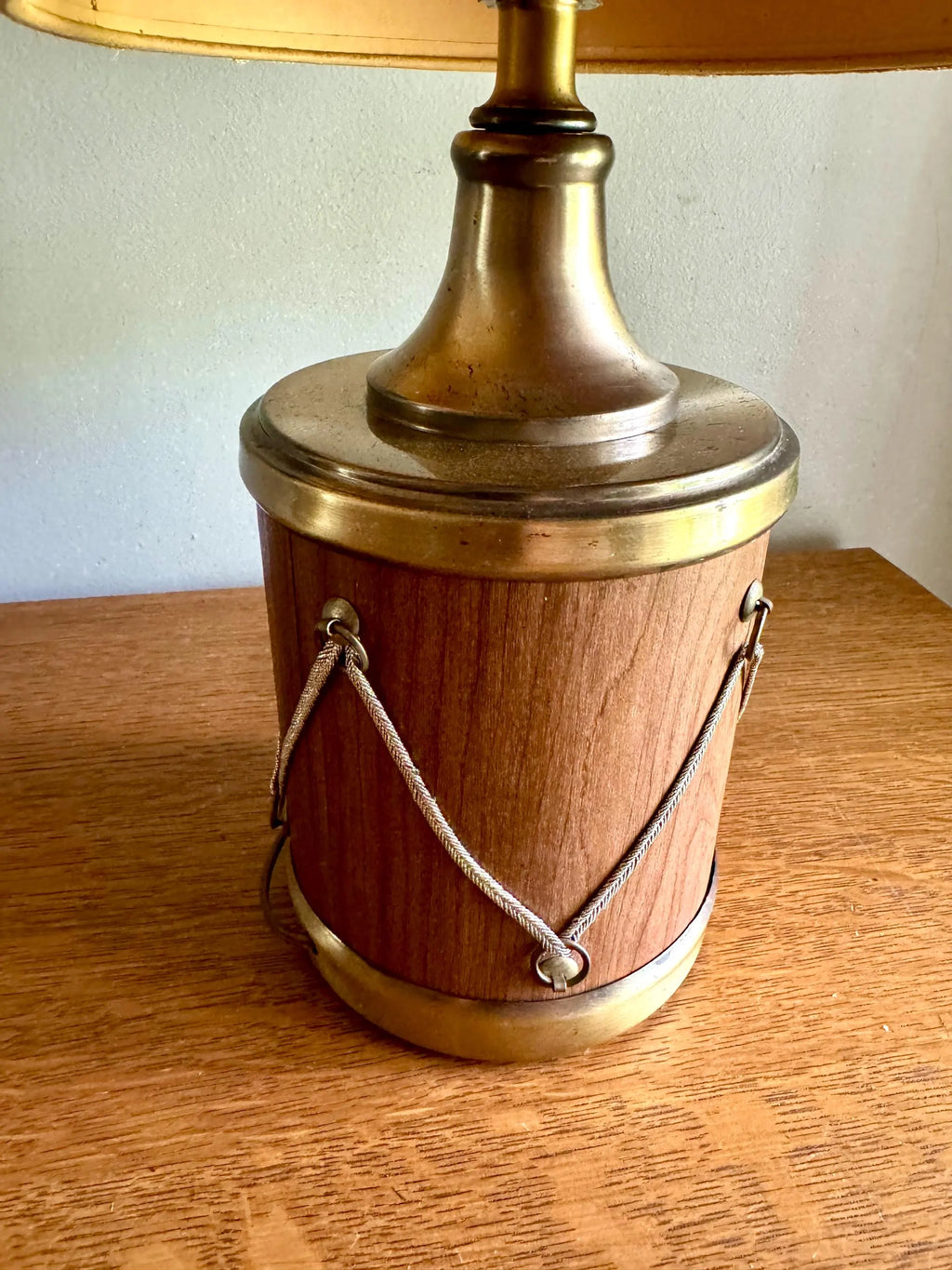 Vtg Drum Style Desk Lamp | Brass Federal Drum Style Lamp | Musical Drum Style Lamp | Small Drum Table Lamp