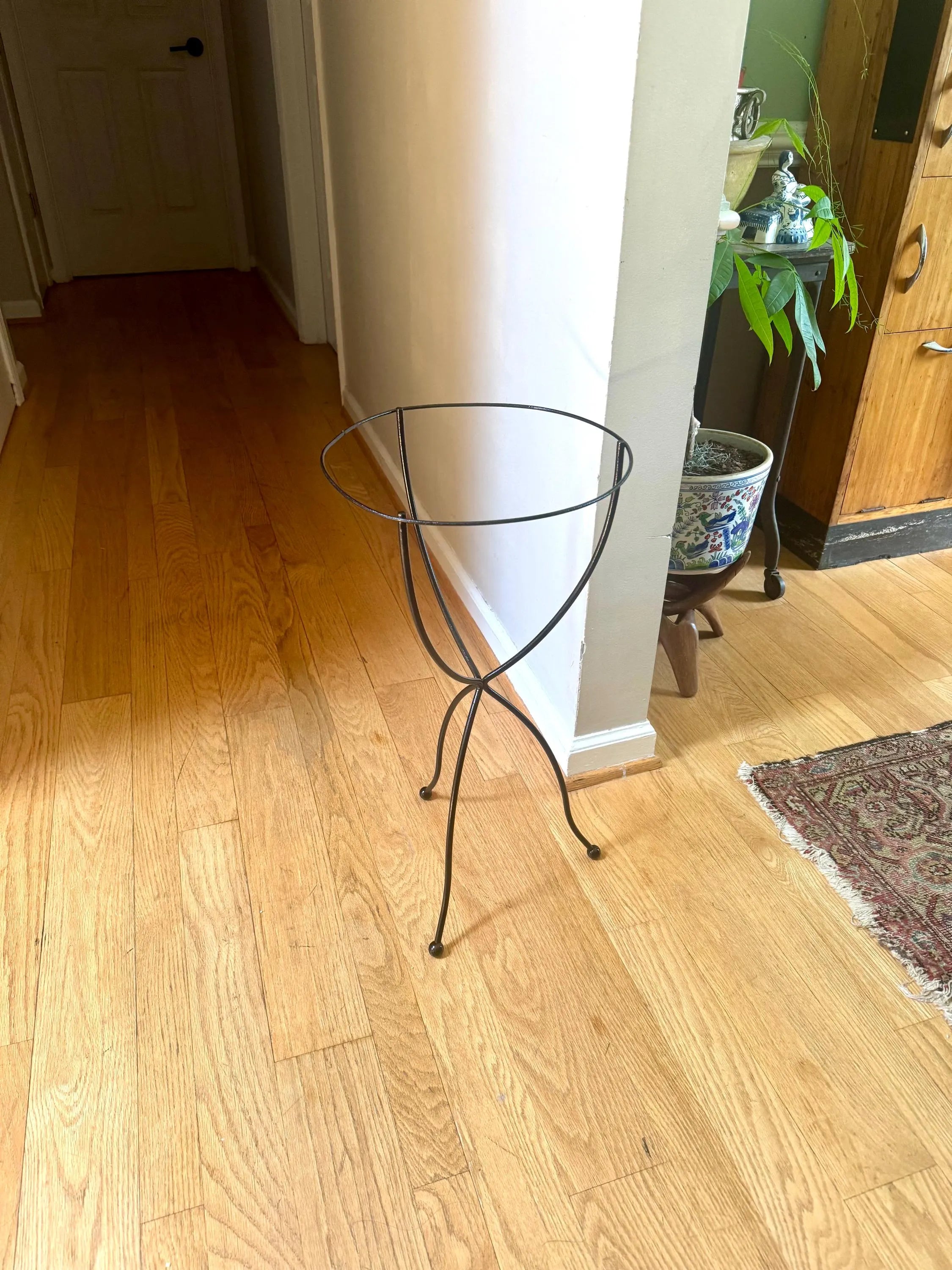 Vtg MCM Wire Plant Stand | Hairpin Legged Stand | Mid Century Modern Plant Stand | Hairpin Legged Plant Stand | Wire Plant Stand